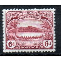 British Solomon Islands  6d Claret  Stamp From 1908.  This Stamp Is Catalogue Number 13 And Is In Mounted Mint Condition - British Solomon Islands (...-1978)
