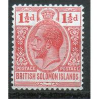 British Solomon Islands George V 1½d Red Stamp From 1922.  This Stamp Is Catalogue Number 42 And Is Mounted Mint - British Solomon Islands (...-1978)