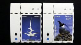 Island 786/7 **/mnh, EUROPA/CEPT 1993, Zeitgenössische Kunst - Neufs