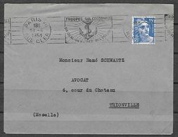 FRANCE 886 Sur Lettre Tarif Du 06/01/1949 Troupes Alpines. - Postal Rates