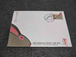 PORTUGAL CHINA MACAO FDC ANO LUNAR DO COELHO 1999 - FDC