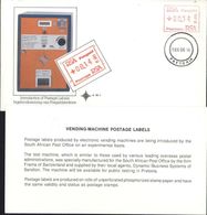 South Africa RSA Postgeld + 00.14 P001 Postage RSA CAD Pretoria 1986 08 14 Vue Machine Test 1ere Utilisation Vignette - Frama Labels