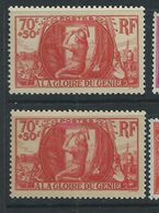 [21] Variété :  N° 423 Gloire Du Génie Orange Pâle Au Lieu D'orange Vif + Normal  ** - Unused Stamps