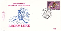 2390  BD P956 FDC   Rare Lucky Luke Morris 13-10-1990 7000 Mons €13 - 1981-1990