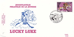 2390  BD P956 FDC   Rare Lucky Luke Morris 13-10-1990 6180 Courcelles €13 - 1981-1990