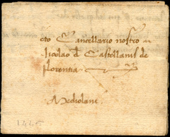 55 1445 - Piccola Lettera Da Pesaro 1/7/1445 A Milano, Completa Di Testo In Cui Si Fa Riferimento Ad Ar... - 1. ...-1850 Prephilately