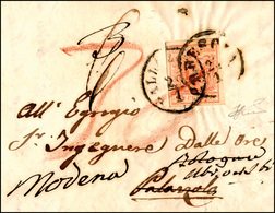 161 1857 - 15 Cent. Carta A Macchina (20), Perfetto, Su Fresca Lettera Da Brescia 24/1/1857 A Palazzolo,... - Lombardo-Venetien