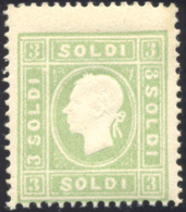 204 1862 - 3 Soldi Verde Giallo (35), Gomma Originale Integra, Perfetto. Molto Fresco. E.Diena, Fiecchi,... - Lombardo-Venetien