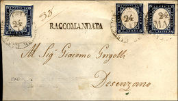 274 CASTIGLIONE DELLE STIVIERE, C2 + Raccomandata Punti 8 + 7 - 20 Cent. (Sardegna 15C), Tre Esemplari, ... - Lombardo-Venetien