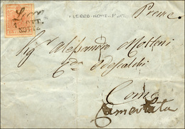 282 LECCO NOTTE, Cor Punti 6 - 15 Cent. (5), Perfetto, Su Lettera Del 1/10/1851 Per Camerlata.... - Lombardo-Vénétie