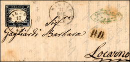 1201 1862 - 20 Cent. (2), Bordo Di Foglio, Buono Stato, Lettera Da Milano 17/12/1862 A Locarno, Svizzera.... - Sonstige & Ohne Zuordnung