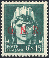 1893 1943 - 15 Cent. Imperiale, Soprastampa G.N.R. Del III Tipo, Tiratura Di Brescia (472/III), Nuovo, Go... - Autres & Non Classés