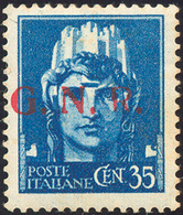 1896 1943 - 35 Cent. Soprastampa G.N.R. Di Brescia, II Tipo (476/II), "R" Evanescente, Gomma Originale In... - Sonstige & Ohne Zuordnung