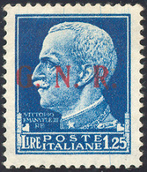 1898 1943 - 1,25 Lire Imperiale, Soprastampa G.N.R. Del III Tipo, Tiratura Di Brescia (480/III), Nuovo, G... - Autres & Non Classés