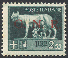 1899 1943 - 2,55 Lire Soprastampa Spaziata G.N.R. Di Brescia, (483A), Gomma Originale Integra, Perfetto. ... - Autres & Non Classés