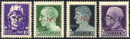 1900 1944 - 10, 20, 25 E 50 Lire Soprastampati G.N.R., Tiratura Di Verona (486/489), Nuovi, Gomma Integra... - Autres & Non Classés