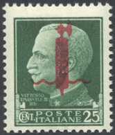 1906 1944 - 25 Cent. Soprastampa Fascio Rosso (490), Gomma Originale Integra, Perfetto. G.Oliva.... - Autres & Non Classés