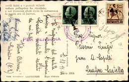 1909 1944 - 25 Cent. Soprastampati Fascetto, Tiratura Di Verona (491), Coppia, Perfetta, Usata Come Segna... - Autres & Non Classés