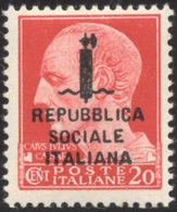 1913 1944 - 20 Cent. Carminio Soprastampato (495/A), Gomma Originale Integra, Perfetto. G.Oliva.... - Autres & Non Classés