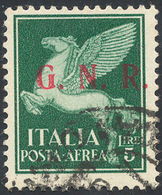 1929 1943 - 5 Lire Soprastampa G.N.R. Di Brescia, III Tipo (123/III), Usati, Perfetto. Molto Raro! G.Oliv... - Poste Aérienne