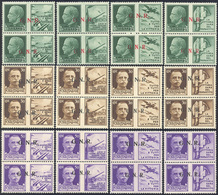 1934 1944 - Serie Completa In Coppie Verticali Con Soprastampa Di Brescia Del II E III Tipo (13/I-II-24/I... - Kriegspropaganda