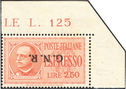 1939 1943 - 2,50 Lire Soprastampa G.N.R. Di Verona Capovolta (20a), Angolo Di Foglio, Gomma Originale Int... - Poste Exprèsse