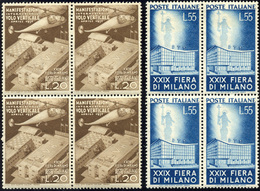 2025 1951 - Fiera Di Milano (657/658), Ottima Centratura, Blocchi Di Quattro, Gomma Integra, Perfetti.... - Other & Unclassified