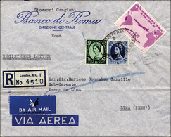 2045 1961 - 205 Lire Gronchi Rosa (921), Perfetto, In Affrancatura Mista Con Francobolli Inglesi, Su Aero... - Autres & Non Classés