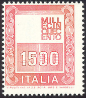 2048 1978 - 1.500 Lire Alti Valori, Senza Testa (Bolaffi N. 1538B, € 2.000), Gomma Originale Integra, Per... - Other & Unclassified