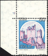 2051 1980 - 50 Lire Castelli D'Italia, Senza La Stampa Del Giallo (Sass. Spec. 1123Ae), Angolo Di Foglio,... - Autres & Non Classés