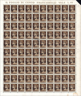 2091 1945 - 10 Cent. Soprastampa AMG-VG Capovolta (1d), Foglio Completo Di 100 Esemplari, Gomma Originale... - Other & Unclassified