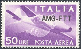 2102 POSTA AEREA 1954 - 50 Lire, Nuova Soprastampa (22A), Gomma Originale Integra, Perfetto.... - Other & Unclassified