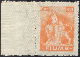 2211 FIUME 1919 - 45 Cent. Allegoria, Carta Di Tipo B (B41), Bordo Di Foglio, Gomma Originale Integra, Pe... - Autres & Non Classés