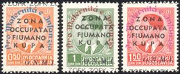 2264 ZONA FIUMANA KUPA 1942 - Soprastampati OMNI, Colori Cambiati (39/41), Gomma Originale Integra, Perfe... - Sonstige & Ohne Zuordnung