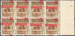 2280 TRIESTE 1945 - 20 Cent. + 1 Lira Su 5 Cent. (1), Soprastampa Fortemente Spostata In Basso E Obliqua,... - Sonstige & Ohne Zuordnung