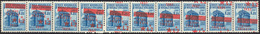 2286 TRIESTE 1945 - 2 Lire Su 1,25 Lire, Soprastampa Obliqua (6i), Striscia Di Dieci Esemplari, Gomma Ori... - Autres & Non Classés