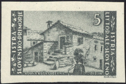 2303 LITORALE SLOVENO 1946 - 5 D. Tiratura Di Zagabria, Non Dentellato (57a), Gomma Originale Integra, Pe... - Autres & Non Classés