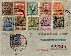 2342 LA CANEA 1913 - Serie Completa (3/13), Perfetti, Su Busta Da La Canea 9/6/1913 A La Spezia. A.Diena,... - Autres & Non Classés