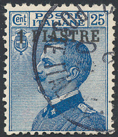 2351 COSTANTINOPOLI 1908 - 1 Pi. Su 25 Cent. Errore Soprastampa "piastre" (4d), Usato, Perfetto. Raro! Ce... - Sonstige & Ohne Zuordnung