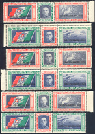 2431 POSTA AEREA 1933 - Trittici Crociera Balbo, Tre Serie Complete (A28/A29), Gomma Originale Integra, P... - Ägäis