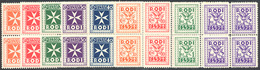 2434 SEGNATASSE 1934 - Serie Completa (1/9), Blocchi Di Quattro, Gomma Originale Inegra, Perfetti. Ottima... - Ägäis