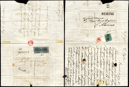 2600 INCOMING MAIL 1852 - 1/2 Baj Grigio Azzurro (1a), Coppia, Uno Con Un Margine Intaccato, Su Lettera I... - Sonstige & Ohne Zuordnung