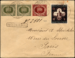 2636 1894 - 15 Cent. Carminio Bruno, 5 Cent. Verde Olivastro, Coppia, 25 Cent. Palazzo Del Governo (15,13... - Autres & Non Classés