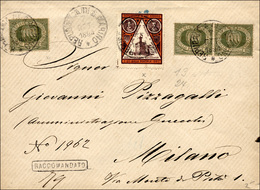 2647 1894 - 50 Cent. Palazzo Del Governo, 5 Cent. Verde Olivastro Stemma, Singolo E Coppia (24,13), Perfe... - Other & Unclassified
