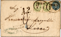 2777 AUSTRIA 1865 - 3 K. Verde, Coppia Perfetta, 10 K. Azzurro, Difettoso, Entrambi Dent. 9 1/2 (28,30), ... - Sonstige - Europa