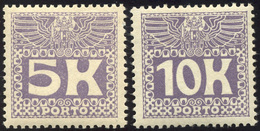 2786 AUSTRIA SEGNATASSE 1911 - Alti Valori (44/45), Gomma Integra, Perfetti. Cert. Raybaudi.... - Autres - Europe