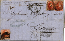 2788 BELGIO 1863 - 5 August 1863, Double-rate Letter (12 Grams) From Antwerp To Genoa, Prepaid 1.20 Belgi... - Autres - Europe