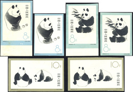 2975 1963 - Giant Panda, Two Complete Imperforated Sets Of 3 Stamps (Yv.1493/1495, M. 736/738), O.g., Hin... - Sonstige & Ohne Zuordnung