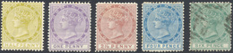 2994 BRITISH COLONIES-DOMINICA 1877/79 - Second Issue, Set Of Five Stamps (S.G. 4/8 £ 375), Original Gum,... - Autres & Non Classés