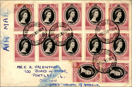 3005 MALESIA 1953 - 10 Cent. Coronation, Giro Completo Di 12 Stati, Su Busta Da Singapore 8/10/1953 Per G... - Autres & Non Classés
